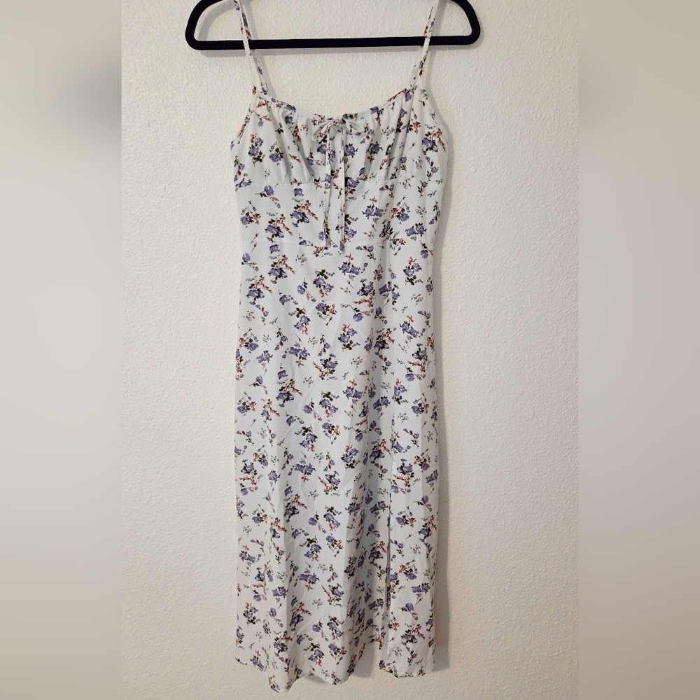 Prairie Milkmaid Floral Print Midi Summer Dress Size Medium - Picture 2 of 8